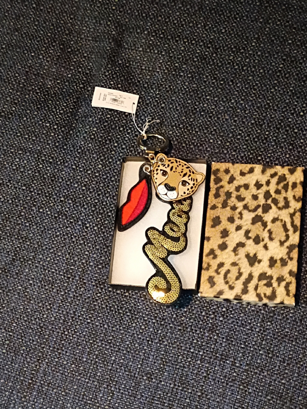 Kate Spade Leopard & Red Lip Keychain Charm - Women Accessories